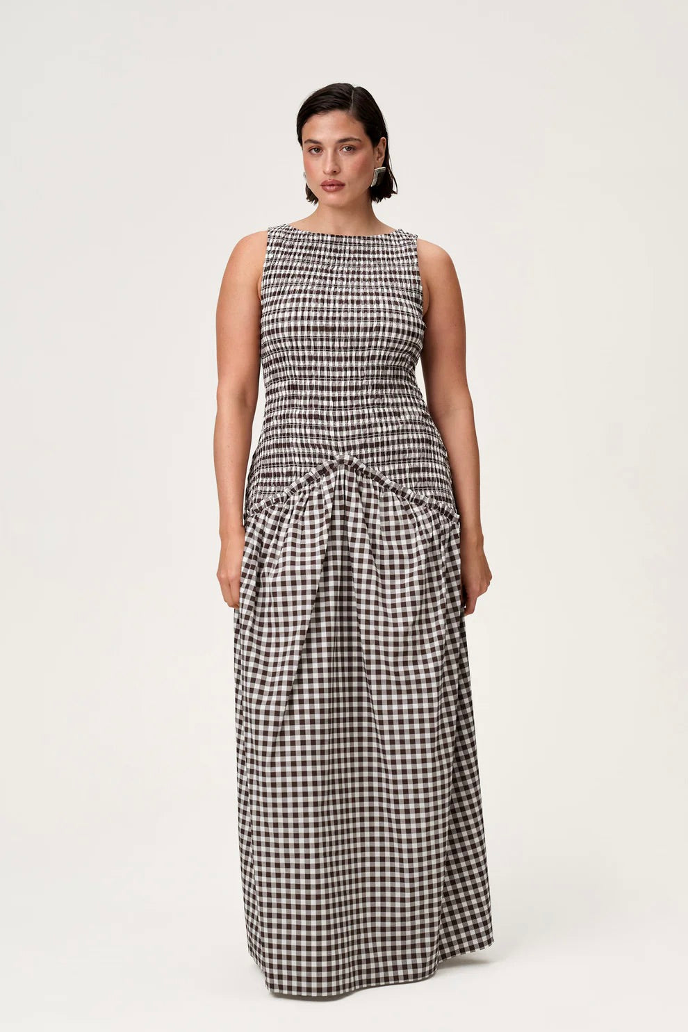 Madrid Dress Brown Gingham