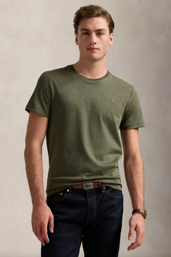 Custom Slim Fit Soft Cotton T-Shirt Service Green Heather