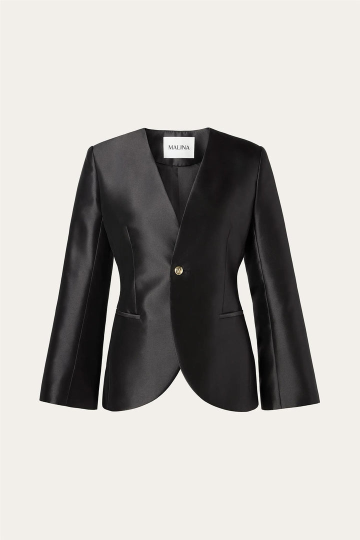 BY MALINA Nori Fitted Heavy Satin Blazer - Dale