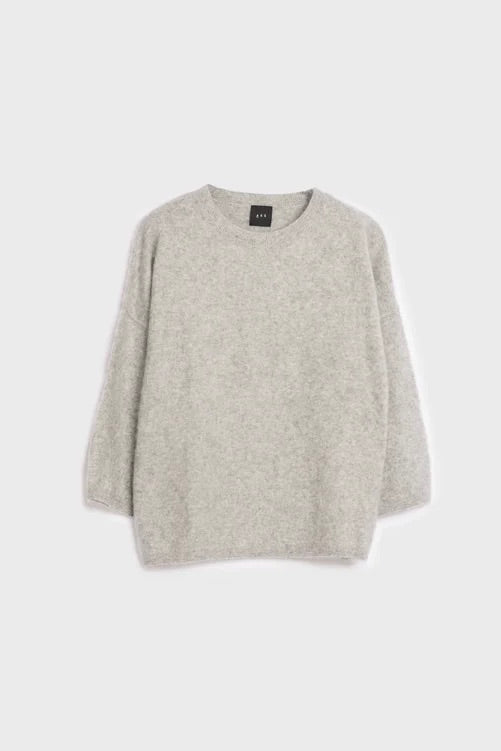 AKS LABEL Nela Brushed Wool Knit Grey Melange - Dale