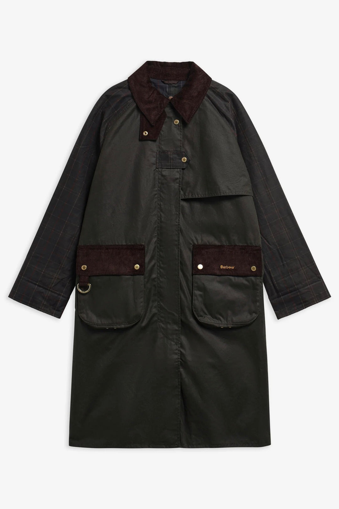 Barbour Check Kirklees Wax Jacket Olive