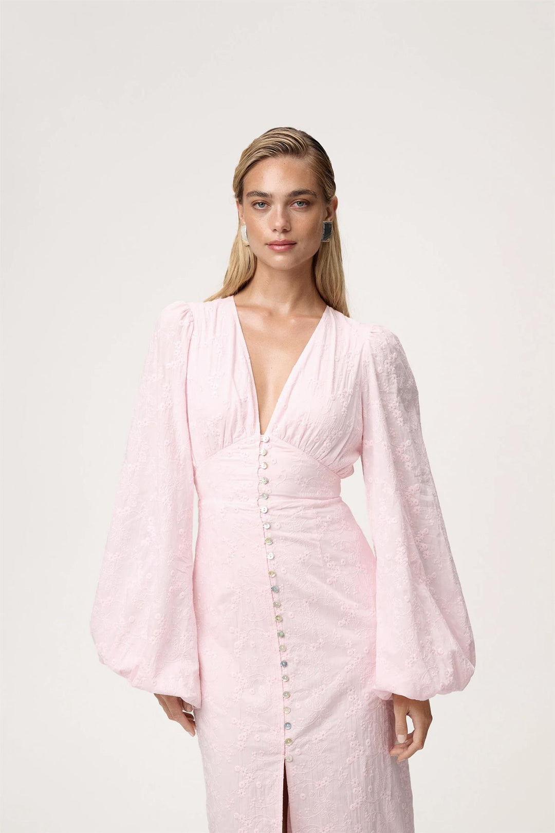 Positano Dress Pink Embroidery