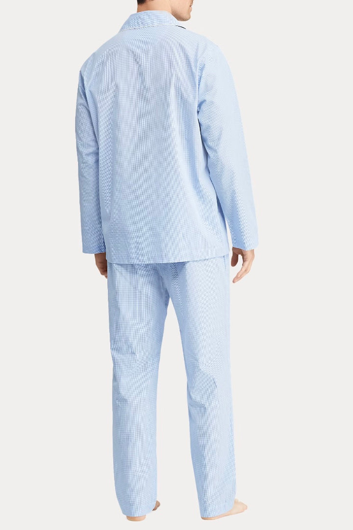 Gingham Poplin Long Sleep Set