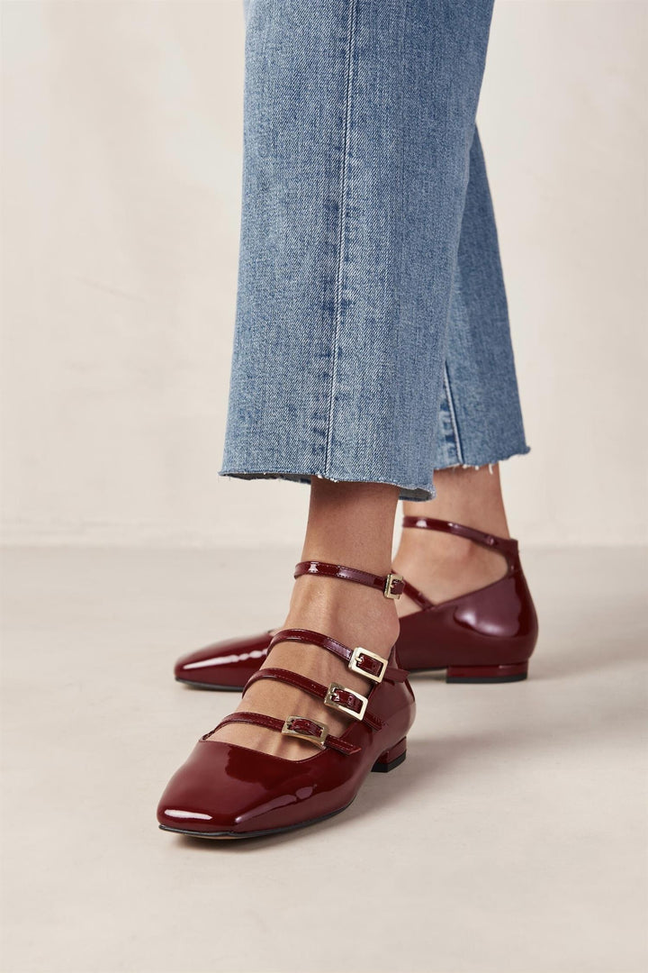 Luke Onix Wine Burgundy Leather Ballet Flats