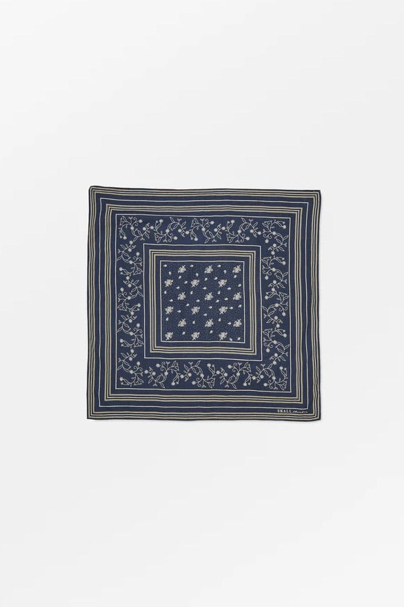 Skall classic scarf 55x55 Navy/Beige/Cream