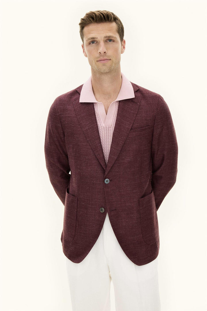 OSCAR JACOBSON Ferry Patch Soft Blazer Port Red - Dale