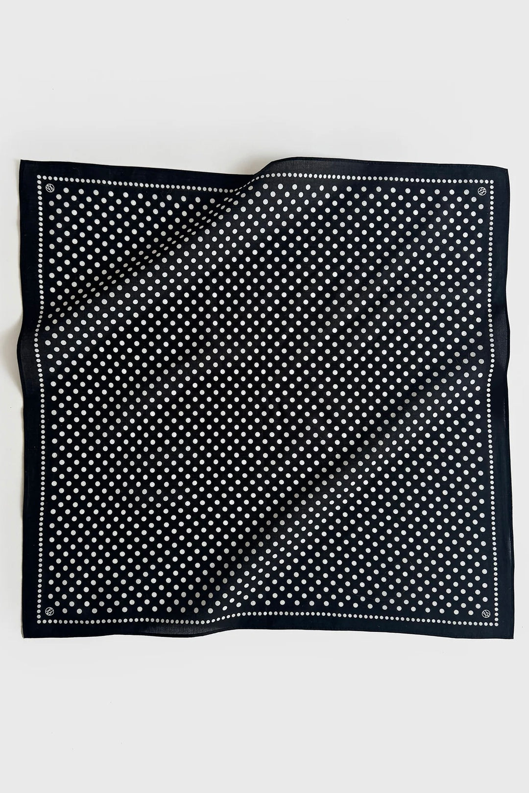 LE SCARF Cotton Polkadot Scarf Black 55x55 - Dale