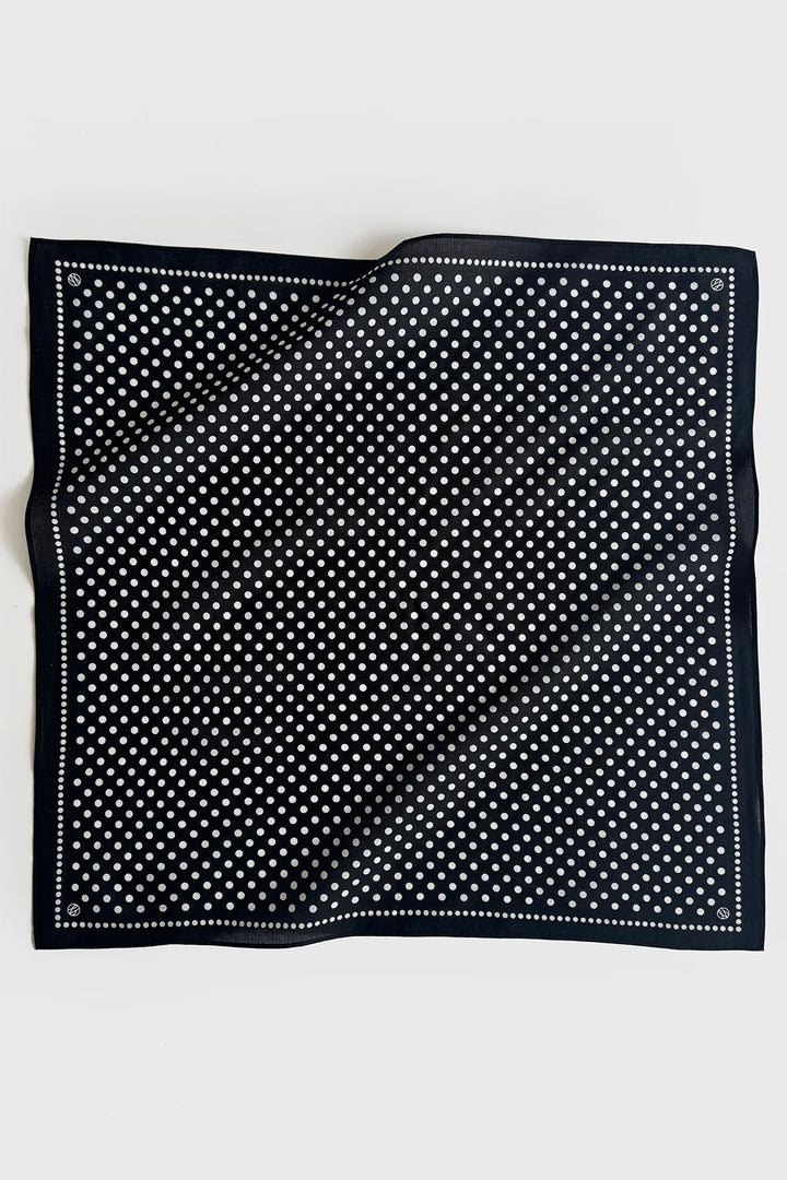 LE SCARF Cotton Polkadot Scarf Black 55x55 - Dale