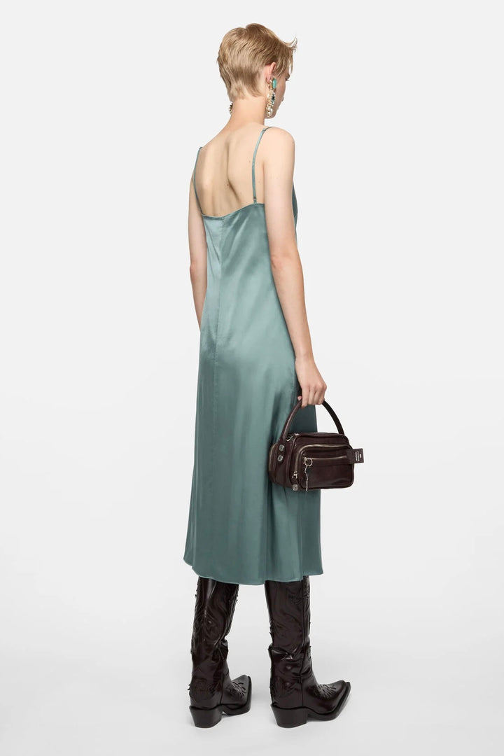 ACNE STUDIOS Satin Slip Dress Sage Green - Dale