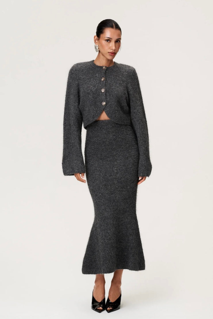 Cessole Midi Skirt Dark Grey