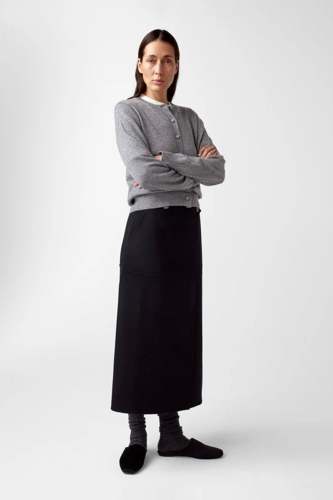 Diana Wool Cashmere Cardigan Grey Melange