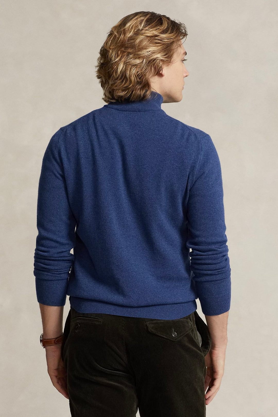 Wool Quarter-Zip Jumper Rustic Navy Heather