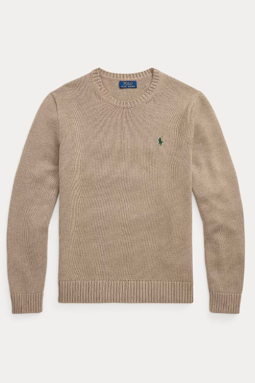 Cotton Crewneck Jumper Bronze Melange