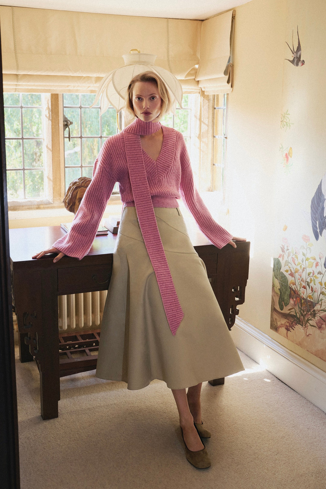 Thun Cropped Sweater Pink Melange