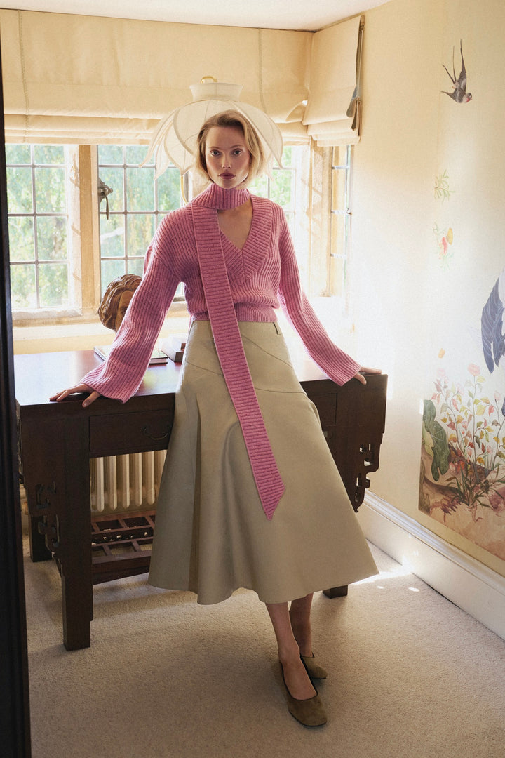 Thun Cropped Sweater Pink Melange