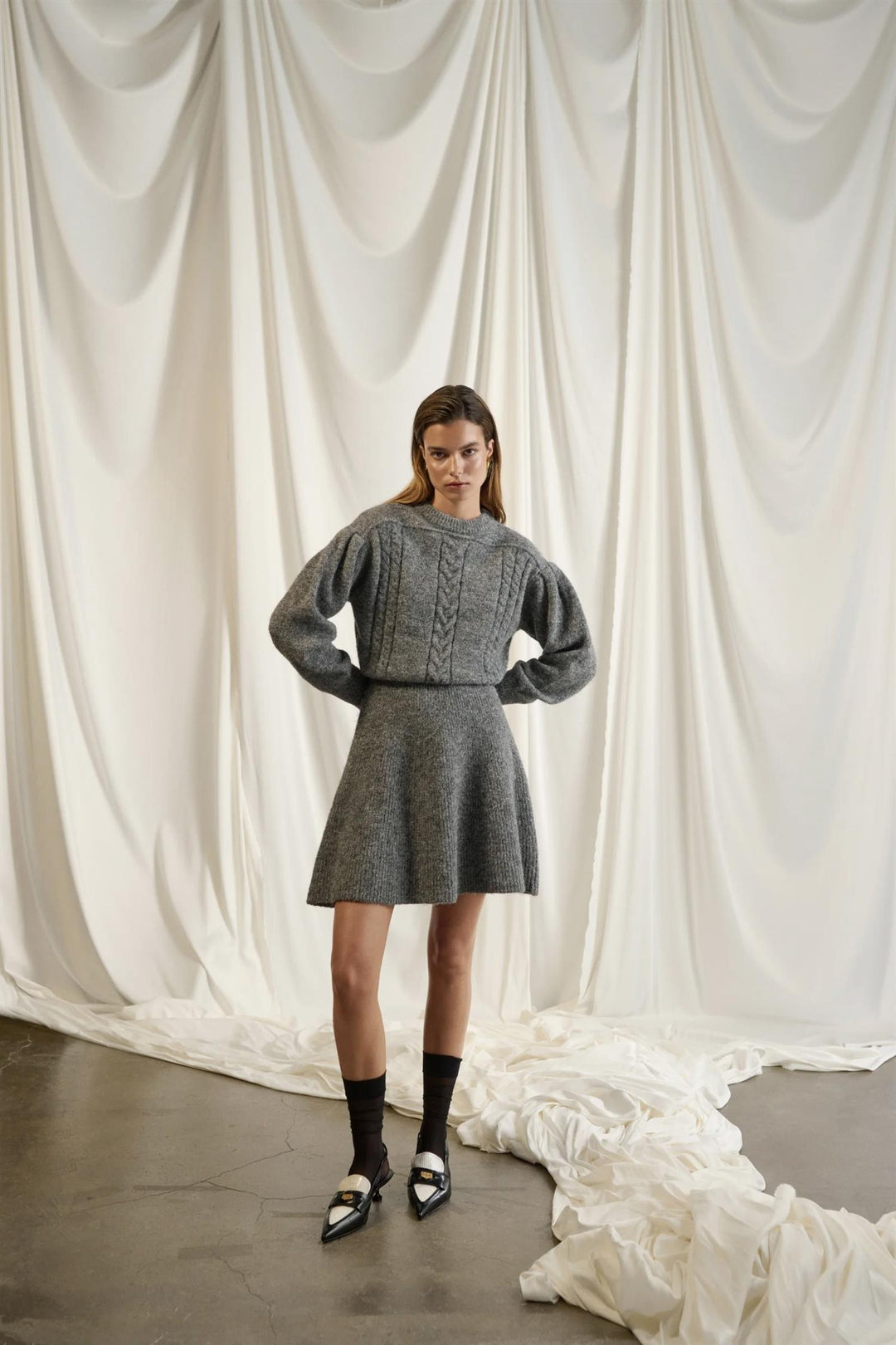 Santhia Knitted Dress Grey