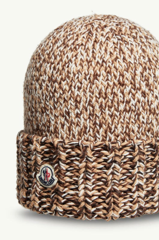 Mouliné Wool Blend Beanie Medium Brown