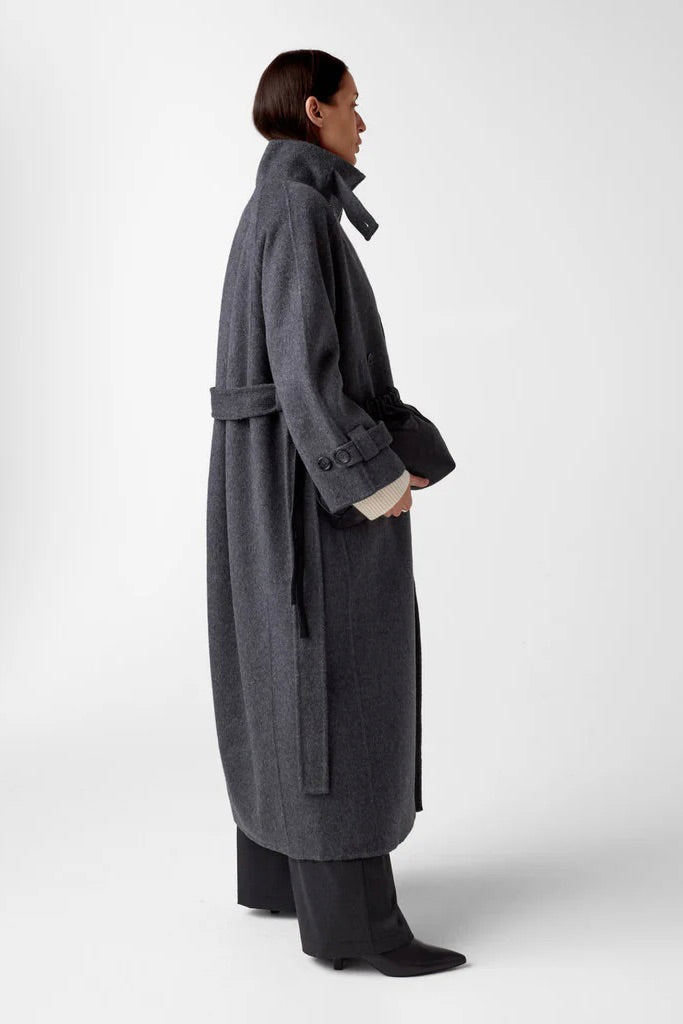 Carmella Wool Coat Grey Melange