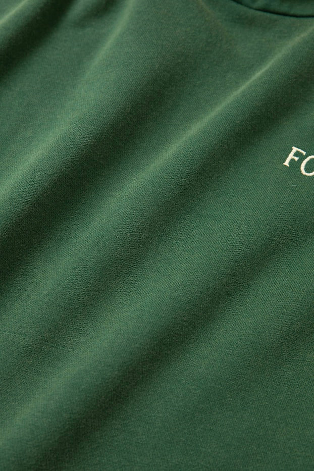 Stitched Border Hoodie Vintage Forest