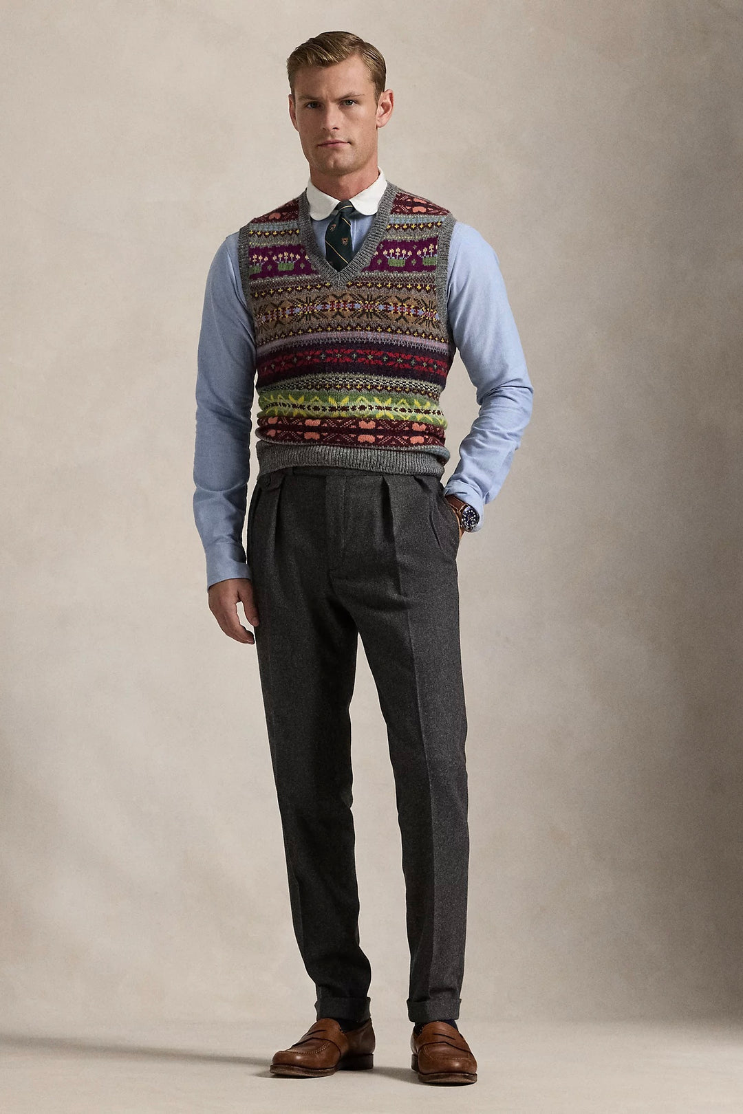 Fair Isle Wool Sleeveless Jumper