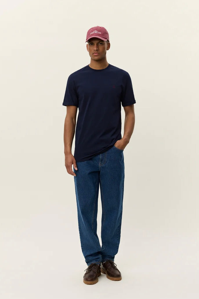 LES DEUX Norregaard Contrast T-Shirt Dark Navy - Dale