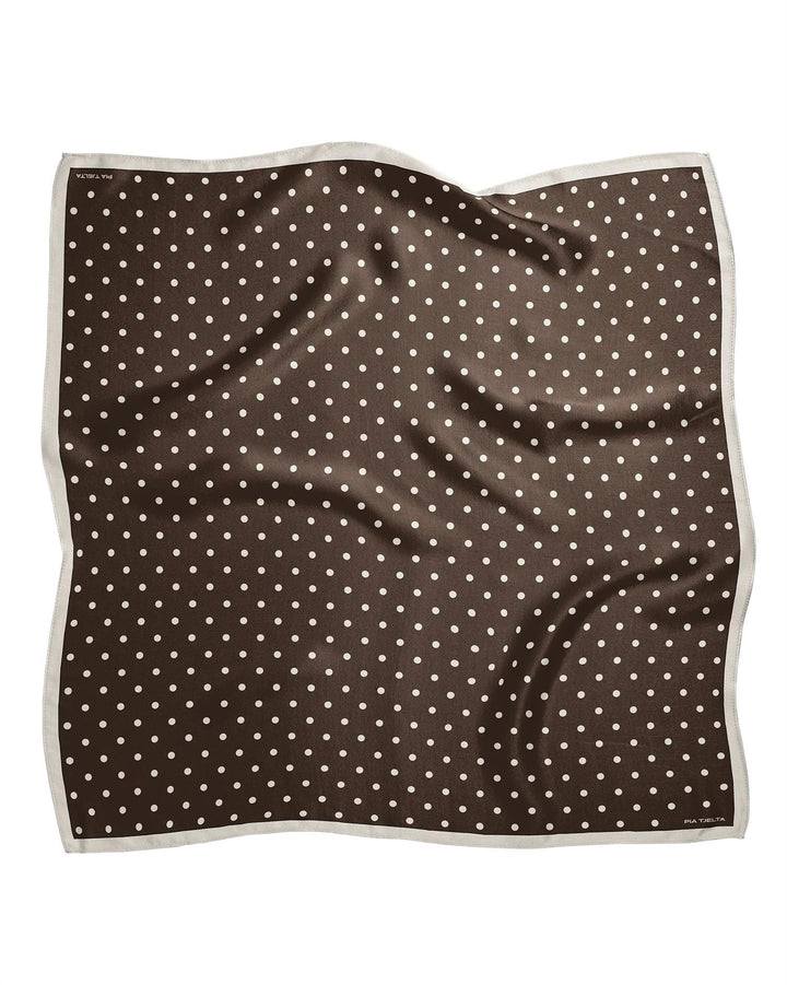 Betty Dots Silk Scarf Brown