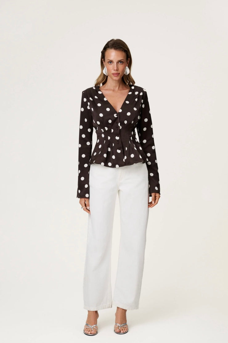 Marmo Blouse Brown Dot