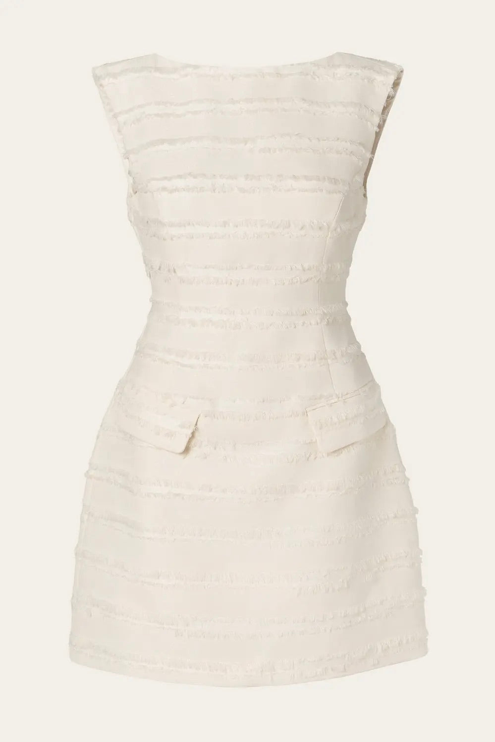 Adelina High Neck Mini Dress Vanilla