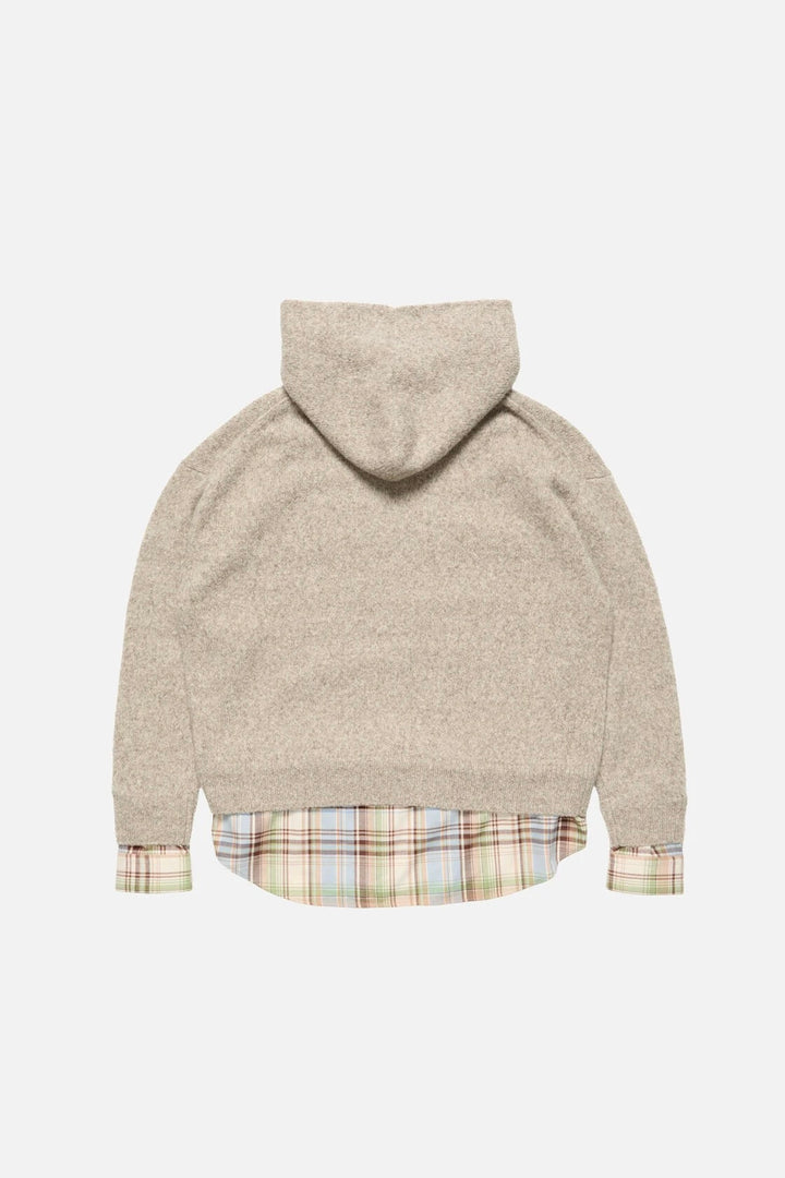 Layered Knit Hoodie Medium Beige