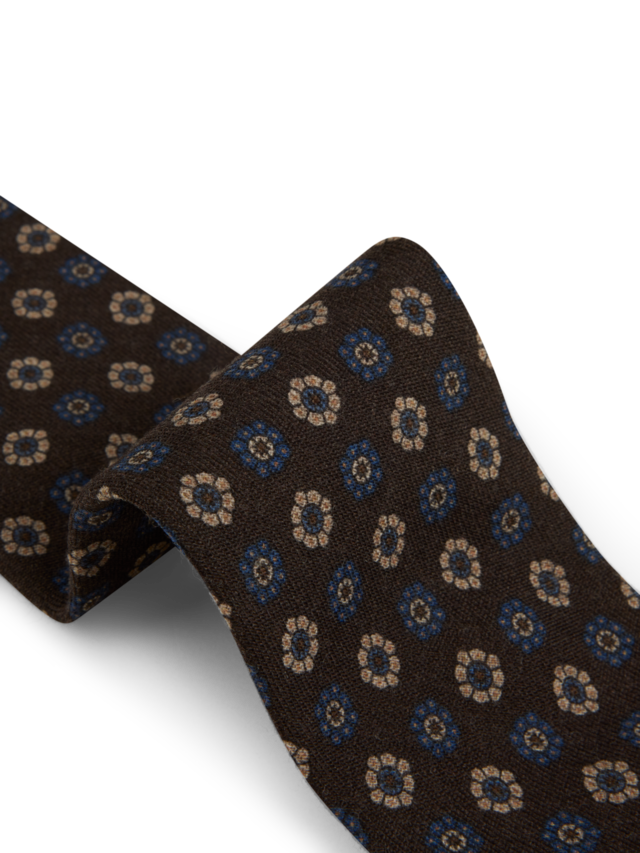 Brown Pattern Silk Tie