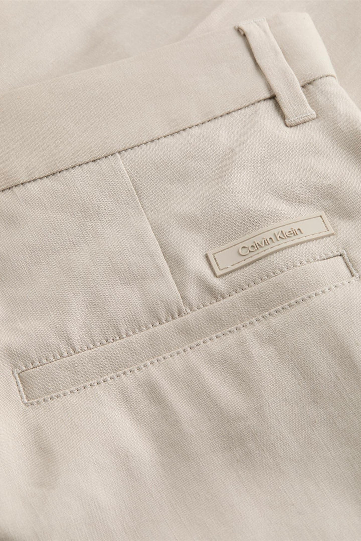 Linen Lyocell Stretch Shorts Silver Lining