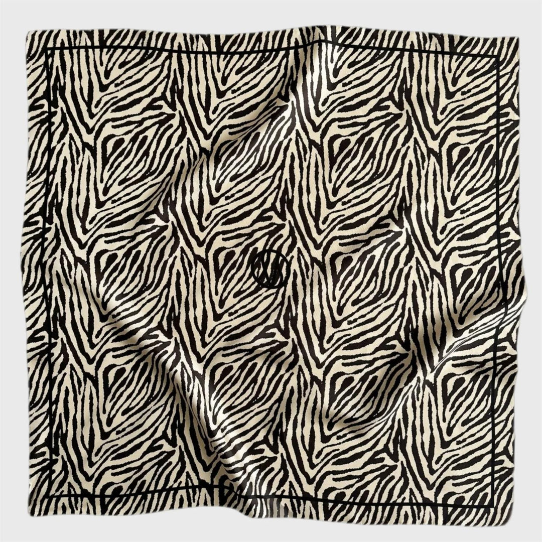 LE SCARF Zebra Scarf Black & Cream 80X80 - Dale