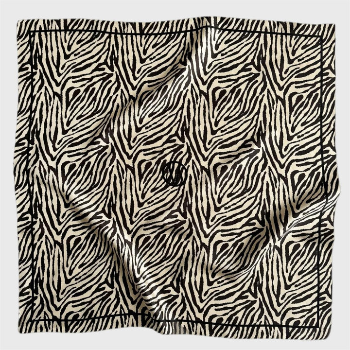 LE SCARF Zebra Scarf Black & Cream 80X80 - Dale