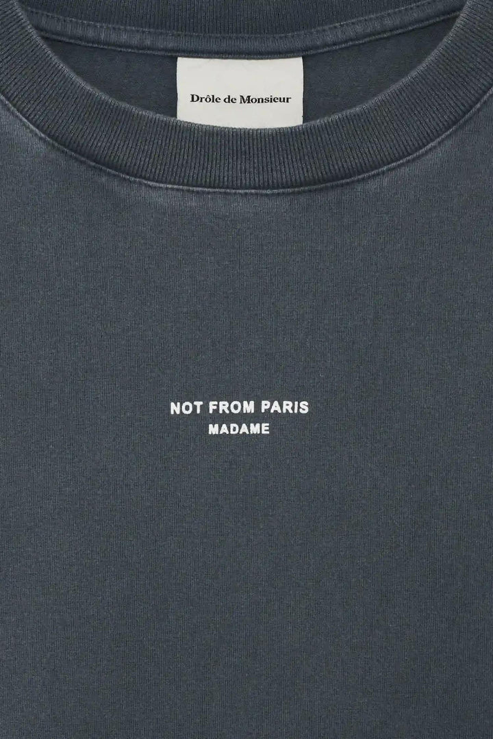 Washed Classic Slogan T-Shirt Dark Grey