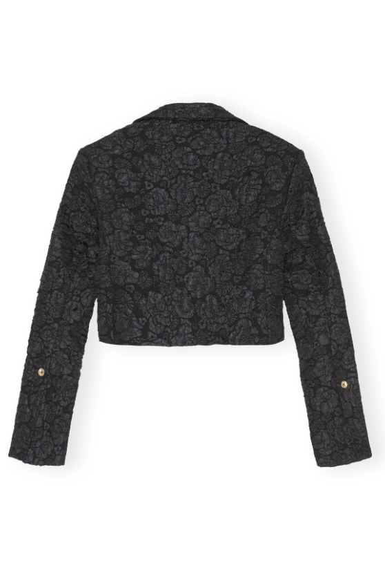 Stretch Jacquard Cropped Blazer