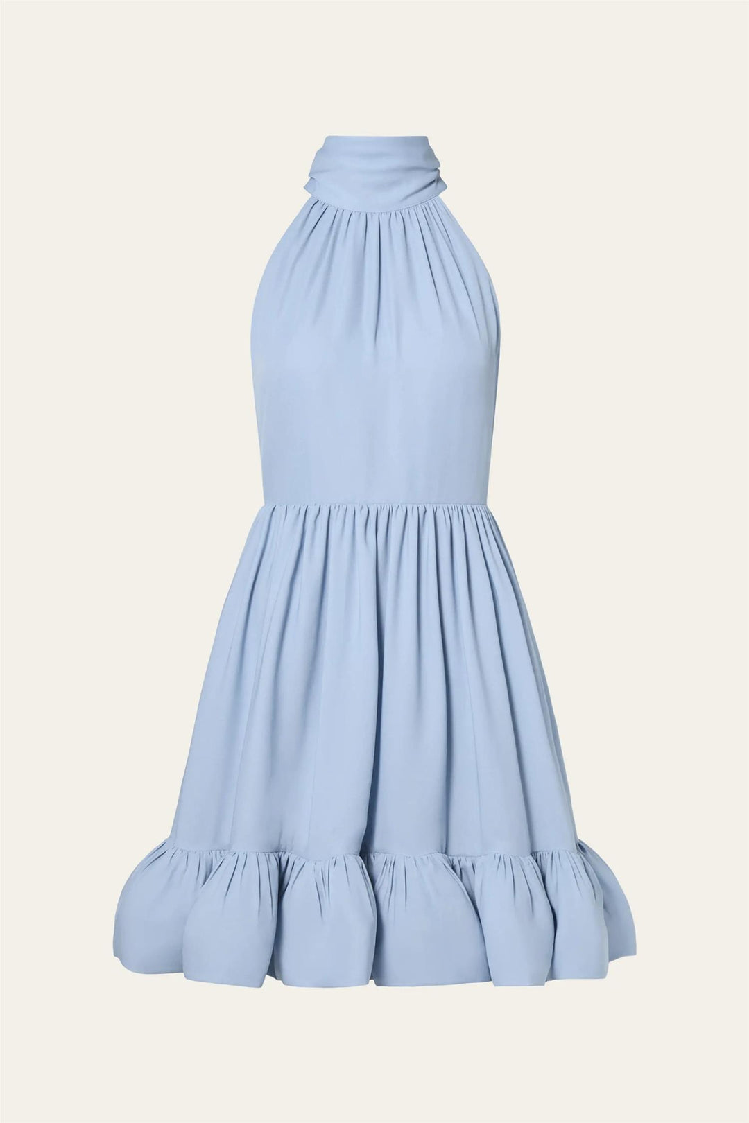 MALINA Fern Halterneck Ruffled Mini Dress Sky - Dale