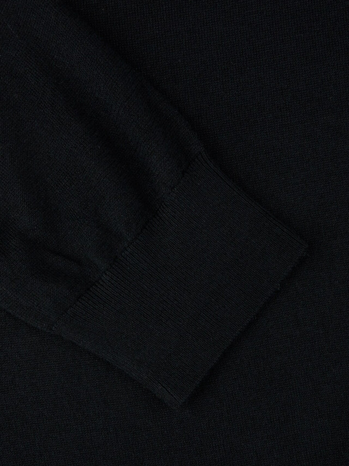 Silk Cashmere Knitted Crew Black