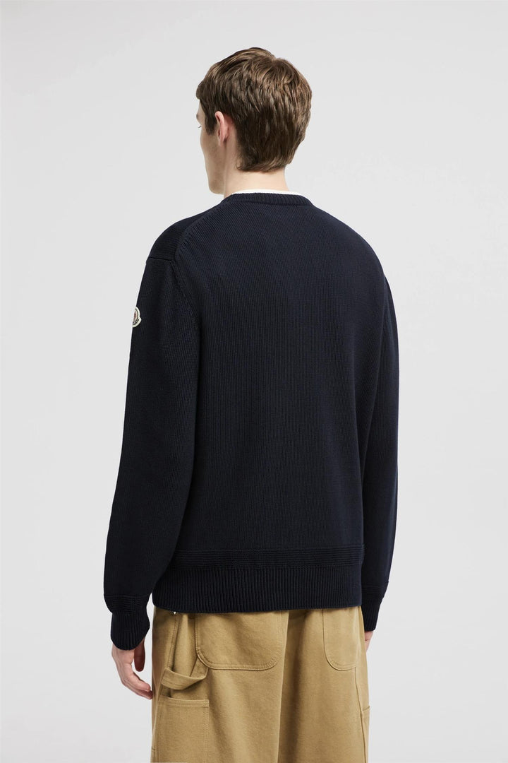 Logo Patch Cotton Jumper Blue