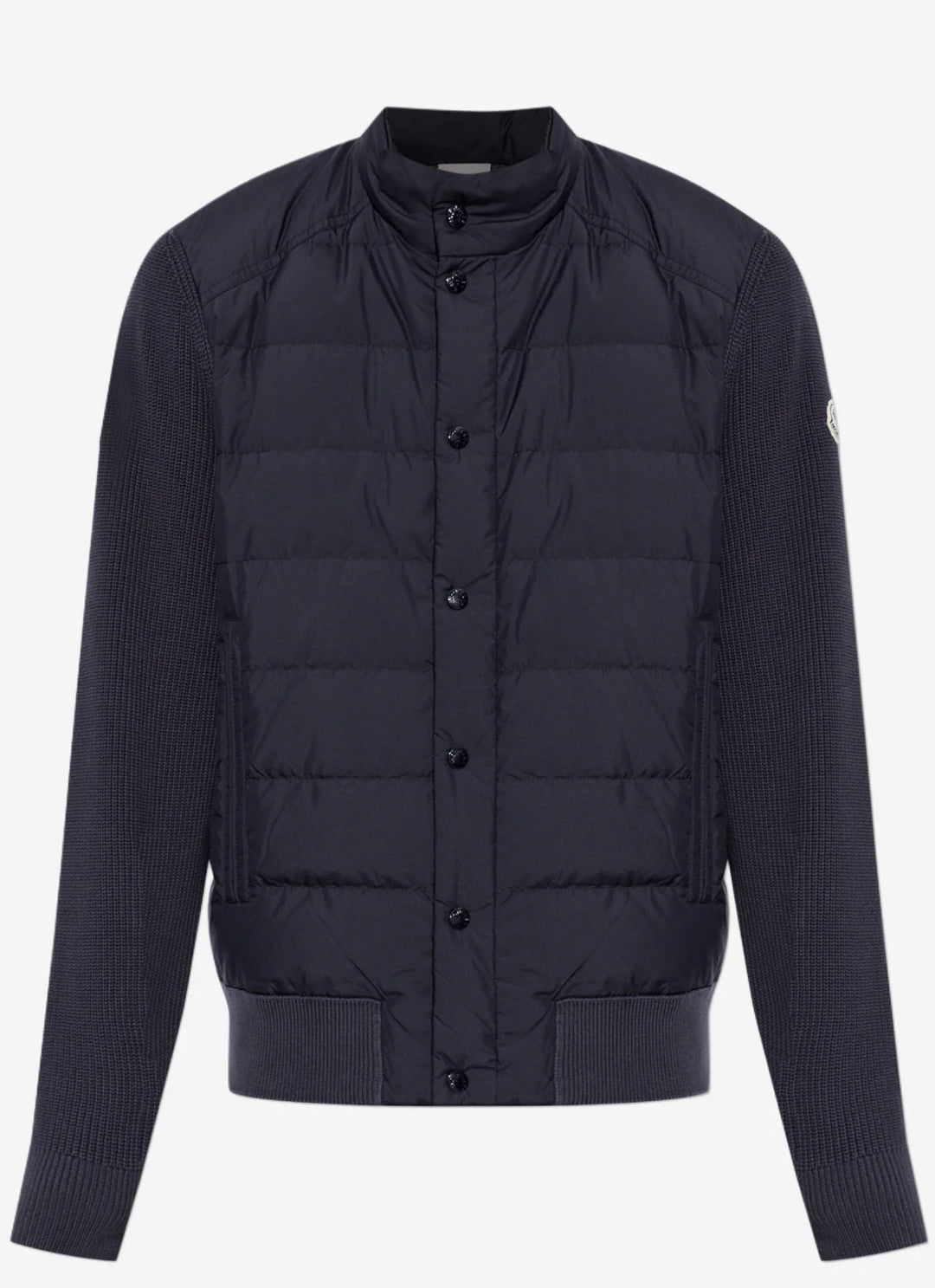Quilted Front Cardigan Dark Blue