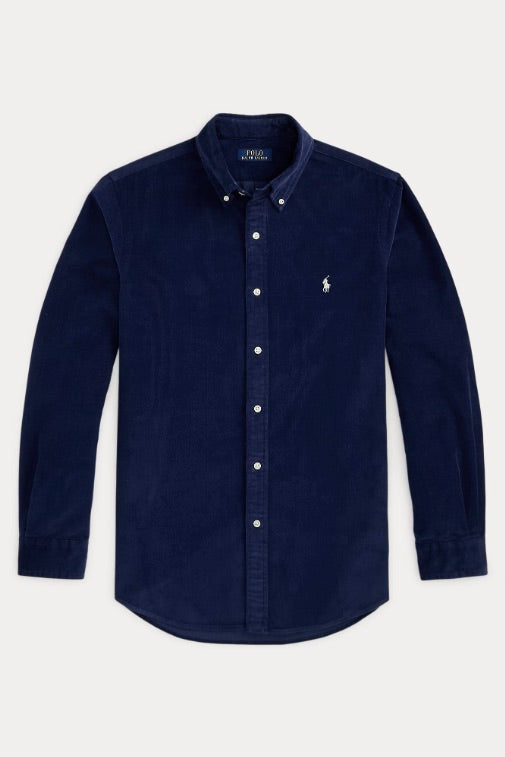 Custom Fit Corduroy Shirt Newport Navy