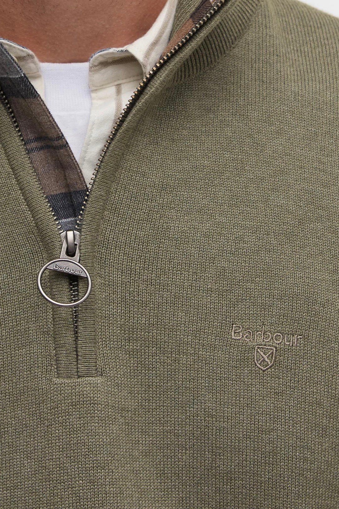 Cotton Half-Zip Vintage Khaki