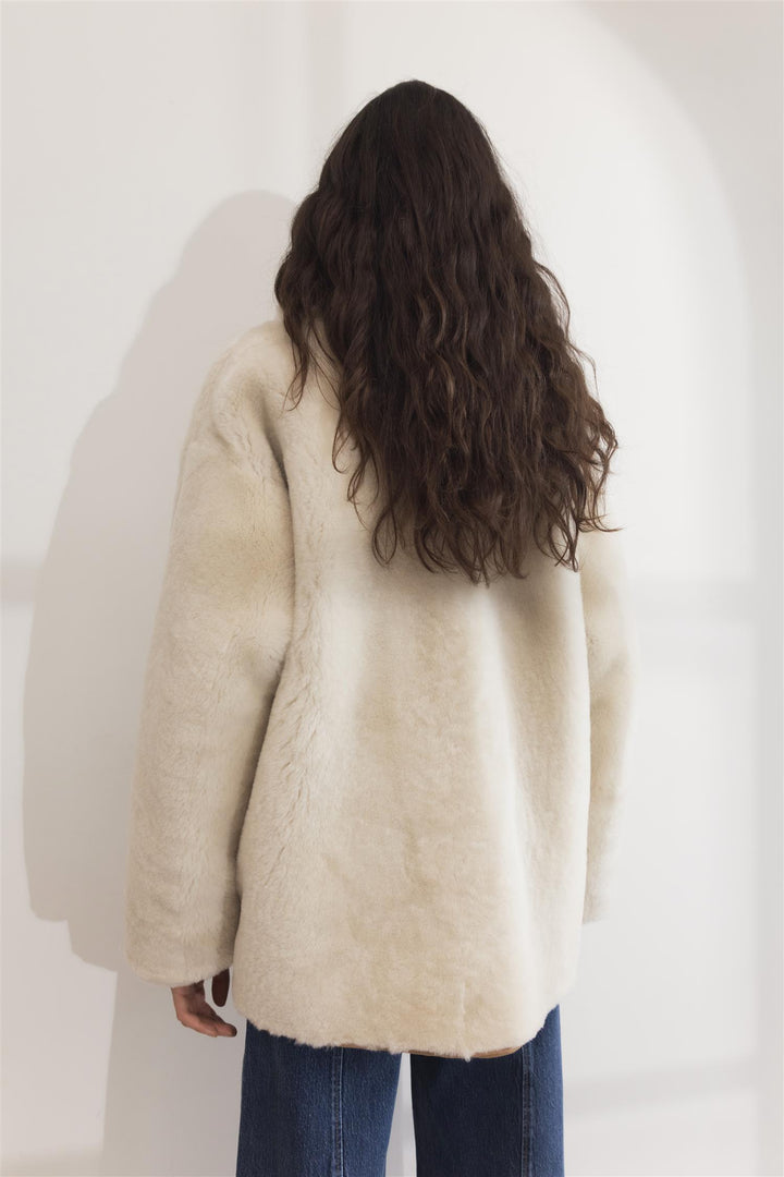 CAMILLA PIHL Luna Shearling Jacket Camel Suede - Dale