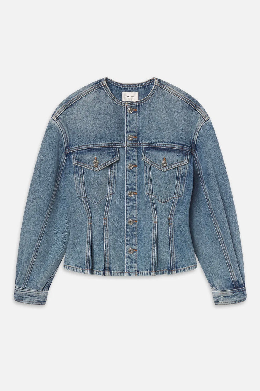 The Nipped Collarless Jacket Umbria