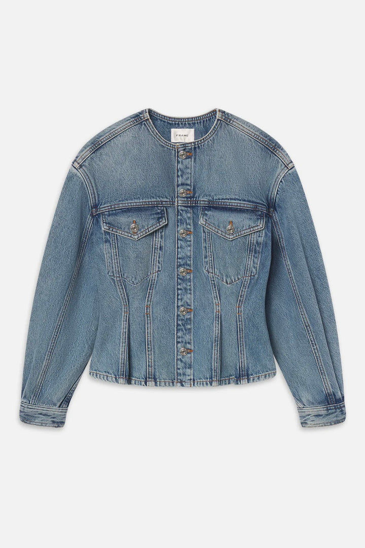 The Nipped Collarless Jacket Umbria