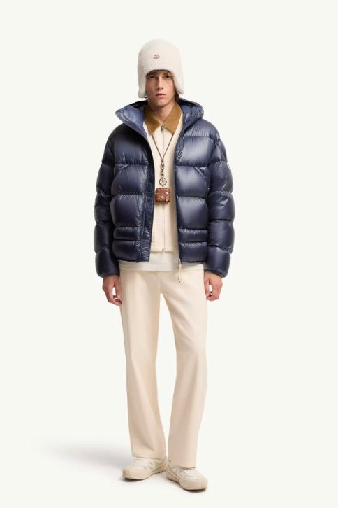 Anapo Hooded Mid-Length Down Jacket Dusty Blue