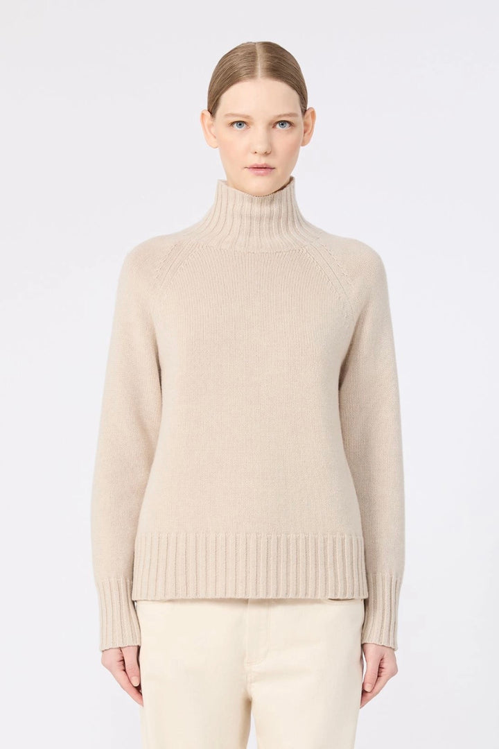 Wool and Cashmere Polo-neck Sweater Albino
