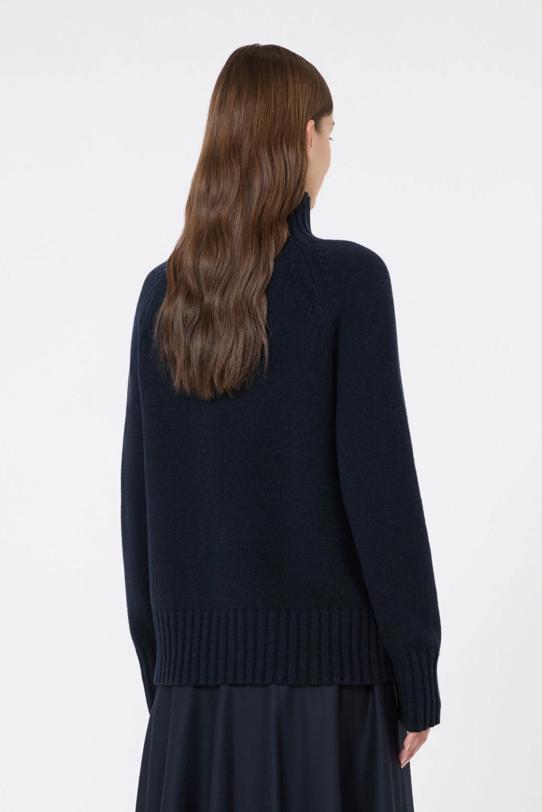 Wool and Cashmere Polo-neck Sweater Ultramarine