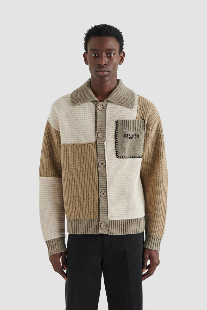 Franco Patch Cardigan Pale Beige