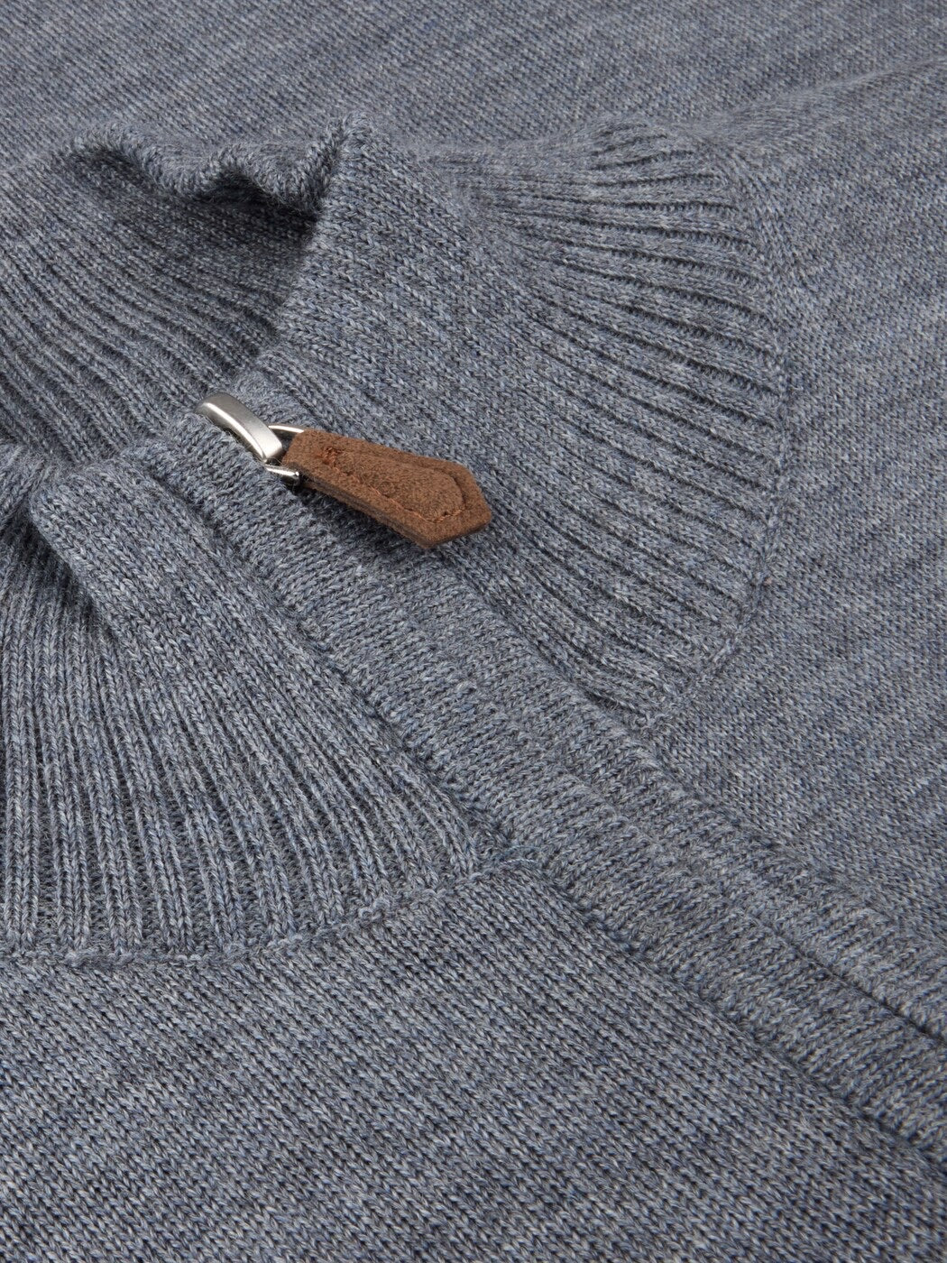 Merino Wool Zip Cardigan Grey