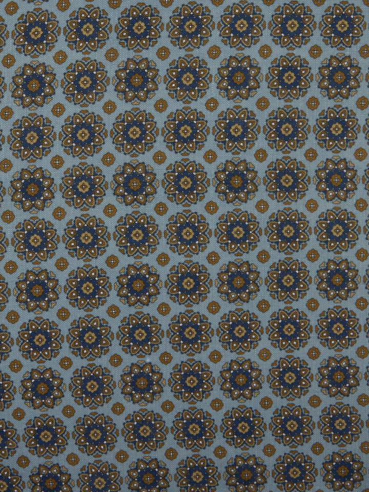 Linen Hankie Blue Brown